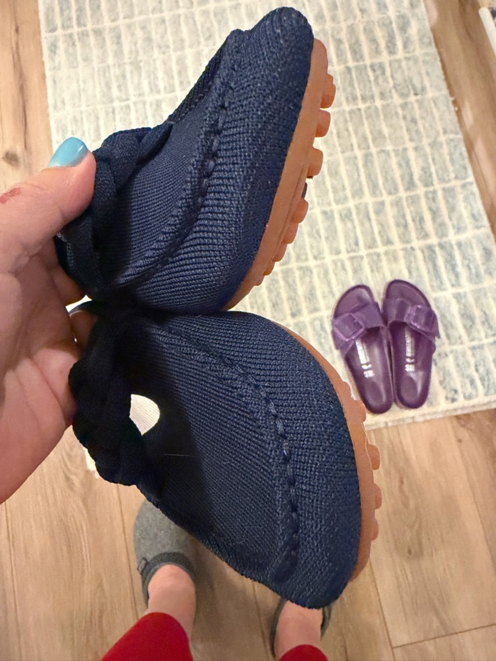 Rothy's Navy Braided Knit Drivers. Size 9.5. Excellent condition. - Picture 4 of 4